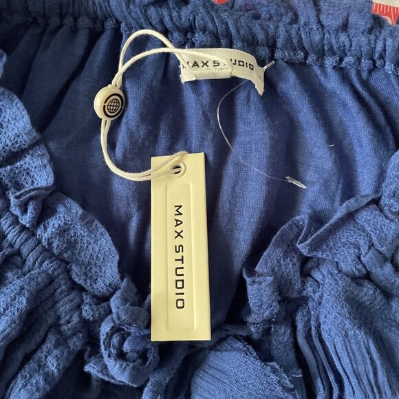 Max Studio Cobalt Blue Ruffle Tiered Sleeveless Dress Size S MSRP $128 - Picture 13 of 15